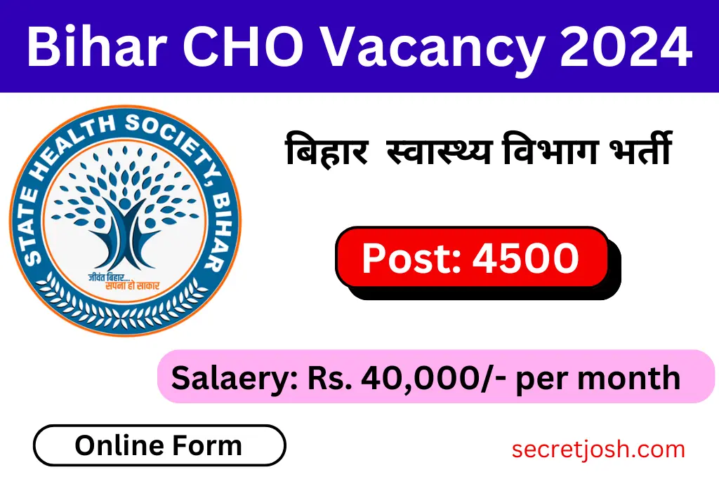 Bihar CHO Vacancy 2024 Online Apply