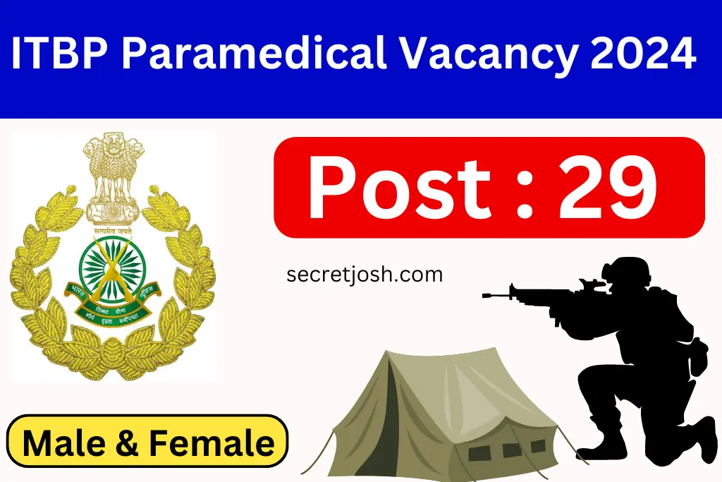 ITBP Paramedical Staff Vacancy 2024