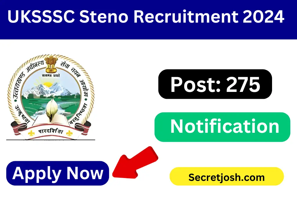 UKSSSC Steno Recruitment 2024